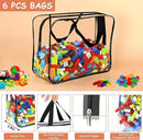 6 Packs Large Toy Storage Bags with Labels, Reusable Clear PVC Board Game Storage, Travel Waterproof Organizer Bags with Zipper for Building Blocks, Puzzle, Kids Books by CozyNest Decor