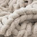 Battilo Chunky Knit Throw Blanket, Soft and Thick Chenille Throw Blanket, 50"x60" Handmade Cable Knit Crochet Blanket, Large Rope Knot Throw Blankets for Couch Sofa Bed Home Decor, Taupe by CozyNest Decor