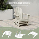 WestinTrends Outdoor Ottoman, Patio Adirondack Ottoman Foot Rest, All Weather Poly Lumber Folding Foot Stool for Adirondack Chair, Widely Used for Outside Porch Pool Lawn Backyard, Sand by CozyNest Decor