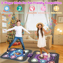 Upgraded Dance Mat for Kids, Single & Double Players Mode Electronic Dance Pad with Light-up 12-Button Wireless Bluetooth 5 Game Modes Christmas Birthday Gift for Girls Boys Ages 3 4 5 6 7 8 8-12 by TinyTreasures Baby Boutique