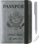 Passport Holder Cover Wallet Travel Essentials Leather Rfid Blocking Case Vacation Luggage Must Haves Travel Accessories for Men Women (116