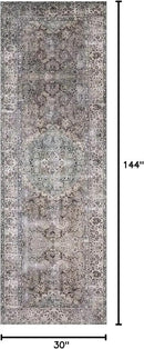 Loloi Layla Collection LAY-06 Taupe/Stone 2'-6" x 12'-0" .13" Thick Runner Rug, Soft, Durable, Vintage Inspired, Distressed, Low Pile, Non-Shedding, Easy Clean, Printed, Living Room Rug by CozyNest Decor