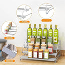 RCHYFEED 4 Tier Spice Rack Organizer, Spice Organization for Cabinet,Pantry, Countertop,Tiered Spice Rack Easy Visibility,Depth Expandable Seasoning Shelf for Kitchen Cabinet Organizer,Silver,2 PACK by CozyNest Decor