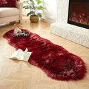 AMTOVO Faux Sheepskin Rug, Burgundy Ultra Soft Fluffy Shag Area Rug, 2 x 6 ft Faux Fur Rug for Bedroom Sofa Throw Cushion Room Decor, Sheepskin by CozyNest Decor