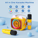 BIGASUO Karaoke Machine for Kids, Mini Portable Bluetooth Speaker with 2 Wireless Microphones and LED Lights, Kids Toys Ideal Gifts for Girls & Boys Birthday Home Party by TinyTreasures Baby Boutique