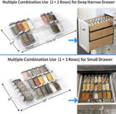 MIUKAA Clear Acrylic Spice Drawer Organizer, 4 Tier- 2 Set Expandable From 13" to 26" Drawer Seasoning Organizer, Kitchen Spice Rack Tray for Drawer/Countertop (Jars not included) by CozyNest Decor