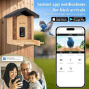 Smart Bird Feeder with Camera for Wild Birds - Identifies 11,000+ Species, Solar Panel Wireless Outdoors Bamboo Birdhouse with Cam, 2K HD Live Video & Instant Alerts - Bird Lover Gifts by GreenHaven Gardens
