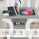 End Tables Living Room, Grey End Table with Charging Station, Grey Side Table, Nightstand for Bedroom, 3 Tier End Table with Storage Shelf for Living Room by CozyNest Decor