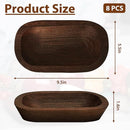 Royxen 8 Pack Wood Dough Bowl, Wooden Dough Bowls Paulownia, Rustic Bowl Vintage, Bowls for Candle (Brown, 9.7" x 6") by CozyNest Decor