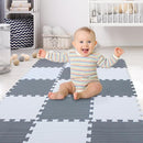 XMTMMD Soft Non-Toxic Foam Baby Play Mat | Toddler Playmat | EVA Foam Interlocking Tiles for Gym, Nursery, Playroom | 18 Squares Foam Floor Mats for Kids & Babies | Colorful Jigsaw Puzzle Play Mat by TinyTreasures Baby Boutique