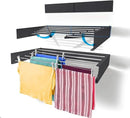 Step Up Laundry Drying Rack (40-INCH Industrial Gray), Wall Mounted, Retractable Clothes Drying Rack, 60lbs Capacity, 20 Linear Ft, with Wall Template and Long Screwdriver Bit by CozyNest Decor