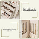 AKOZLIN 4-Tier Jewelry Box Lockable Leather Jewelry Storage Case Organizer with 3 Drawers for Women Girls Ring Necklace Earring Bracelet Watches Holder with Mirror by TinyTreasures Baby Boutique