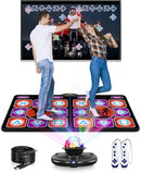 Double Dance Mat, Flannel Dance Mat for TV with HD Camera, Dual User Play Mat with Wireless Controller, Non-Slip Dance Pad for Kids Adults Girls Boys by TinyTreasures Baby Boutique