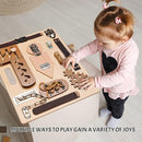 Montessori Busy Board for Toddlers, Wooden Sensory Toys, Preschool Learning Activities for Fine Motor Skills Travel Toy, Basic Life Skills Educational Gifts for 1, 2, 3 Years Old Kids Boys Girls by TinyTreasures Baby Boutique