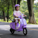 Kids Motorcycle, 2 Wheel Electric Motorcycle for Girls Ages 8-14, 24V Ride on Toys with Music, Story, Headlight, 3 Speed Options, Up to 60min Ride Time, for Riders up to 143 lbs, Easy Assemble, Purple by TinyTreasures Baby Boutique