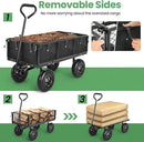 Homdox MAX 880LB Garden Cart, Heavy Duty Garden Wagon, Mesh Foldable Garden Cart, Pullable Gardens Wagon with 180° Rotating Handle, Collapsible Garden Carts for Yard Beach Farm, Black with Bag by GreenHaven Gardens