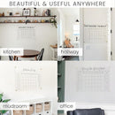 Personalized Clear Acrylic Calendar for Wall, Calendar Whiteboard for Wall, Dry Erase Wall Calendar, Wall Calendar Organizer System for Home (Cursive, White, 23"W x18.5"H) by TinyTreasures Baby Boutique