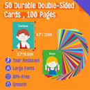 Emotions Flashcards, 50 Different Feelings with Coping Skills-Learn to Identify Various Moods, Cartoon Faces Emotions for Kids with Autism, ADHD -Emotion Flipbook for Therapy, Home Use by TinyTreasures Baby Boutique