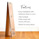 Wooden Growth Chart – Kids Height Chart, Wall Measurement for Kids, Height Chart for Wall, Growth Ruler for Children – Natural with Black Numerals - “Love Grows Here” (63" x 6.7") by TinyTreasures Baby Boutique