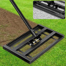 Lawn Leveling Rake-17"x10" Heavy Duty Leveler Reinforced Landscape Tool, Steel Golf Rake with Serrated Edge & Smooth Plate for Level Soil Compost Sand Grass Dirt Yard Garden 6.5FT Adjustable Handle by GreenHaven Gardens