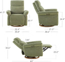 CHITA Power Recliner Chair, Electric Triple-Motor Swivel Glider Nursery Rocking Chair with Adjustable Power Headrest and Lumbar Support, GREENGARD Gold Certified, Solid Wood Base, Forest Green by TinyTreasures Baby Boutique