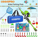 ODDSPRO Kids Fishing Pole Pink, Portable Telescopic Fishing Rod and Reel Combo Kit - with Spincast Fishing Reel Tackle Box for Girls, Youth by TinyTreasures Baby Boutique