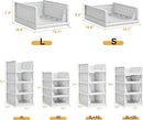 4 Pack Stackable Plastic Storage Basket Closet Organizer Bin Foldable Clothes Organizer Storage Drawer Shelf Container for Living Room Bathroom Kitchen Office (2L+2S) by CozyNest Decor