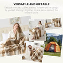 LURKA Checkered Sherpa Fleece Twin-Size Bed Blanket - Extra Thick and Warm Winter Soft Fuzzy Plush Blanket for Couches, Beds & Pets, Brown, 60x80 Inches by CozyNest Decor