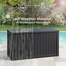 KAMABOKO Outdoor Storage Box, 150 Gallon Large Outdoor Resin Deck Box, Storage Waterproof Boxes Lockable Lid for Garden Tools, Pool Supplies, Patio Furniture and Cushions, Black by GreenHaven Gardens