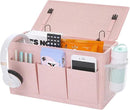 Dual-purpose Bedside Caddy Bedside Organizer, Bed Caddy with 6 Pockets, Versatile Bedside Storage Solution Magazine Remotes holder, ideal for Home, Dorm, Hospital, Crib Bed (Pink) by CozyNest Decor