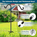 Gtongoko Tall Shepherds Hook for Outdoor, 108 Inch Bird Feeder Pole with 7 Prongs Base, 5/8 Inch Thick Heavy Duty Adjustable Garden Hook for Hanging Plant, Lantern, Hummingbird Feeder, 1 Pack by GreenHaven Gardens