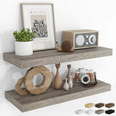RICHFOCUS 31.5Inch Floating Shelves for Wall 2 Pack Shelves for Bedroom|Kitchen|Bathroom Wall Mounted Rustic Wood Floating Shelf with Invisible Brackets for Books|Storage|Decor, Grey by CozyNest Decor