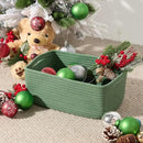 Small Storage Baskets for Organizing | Closet Organizer Bins | Shelf Toy Basket | Woven Rope Baskets | Cube Decorative Box | Shallow Basket | 13x8.5x5.1” | 4 Packs Green by CozyNest Decor
