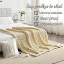 Maetoow Tighter Version Chenille Chunky Knit Blanket Throw （60×80 Inch）, Handmade Warm & Cozy Blanket Couch, Bed, Home Decor, Soft Fleece Banket, Boho Thick Blankets and Giant Yarn Throws，Beige by CozyNest Decor