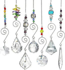 H&D HYALINE & DORA Set 7 Crystal Rainbow Suncatcher Glass Bead Chain Fengshui Hanging Pendant for Window Garden Party