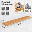 RICHFOCUS Live Edge Elm Floating Shelves - 48" W x 9.3" D Rustic Solid Wood Wall Shelves with Invisible Bracket, Wall-Mounted for Living Room, Bedroom, Kitchen Storage & Display, Set of 1, Natural by CozyNest Decor