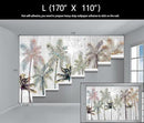Hand Painted Coconut Tree Wallpaper Bedroom Tropical Plants Leaves Landscape Wall Mural Living Room (Not Peel and Stick) by CozyNest Decor