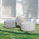 LVTXIII Outdoor/Indoor Inflatable Ottoman, Patio Footrest Stool, Portable Round Ottoman for Patio Garden, Camping or Home, Herringbone Black White by CozyNest Decor