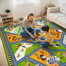 STARUIA Kids Cars Rug for Playroom, 5.3x6.6 Car Rugs for Kids Toy Cars, Non-Slip City Road Map Rug for Boy Bedroom, Educational Toddler Carpet Play Mat for Kid Room Classroom Nursery(63"x78") by TinyTreasures Baby Boutique