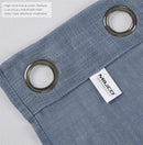MIUCO Semi Sheer Curtains Poly Linen Textured Solid Grommet Curtains 95 Inches Long for French Doors 2 Panels (2 x 37 Wide x 95" Long) Dusty Blue by CozyNest Decor