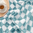 LOMAO Throw Blankets Flannel Blanket with Checkerboard Grid Pattern Soft Throw Blanket for Couch, Bed, Sofa Luxurious Warm and Cozy for All Seasons (Light Blue, 40"x50") by CozyNest Decor