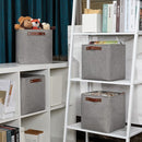 DULLEMELO Square Storage Cubes Baskets for Gifts Empty, 11 inch Cube Stroage Bins Linen Closet Organizers and Storage Baskets for Toy Nursery Shelves Bedroom Storage(4 Pack - 11" Grey) by TinyTreasures Baby Boutique
