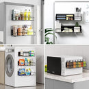 3 Pack Magnetic Spice Rack Organizer, Space Saver for Refrigerator and Whiteboard, Metal Fridge Shelf for Kitchen and Classroom, Black by CozyNest Decor