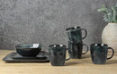 famiware Coffee Mugs Set of 4, Ocean Square 13oz Coffee Cup Set with Handle for Cocoa, Milk, Hot Chocolate, Stoneware Cups for Kitchen, Reactive Glaze, Microwave and Dishwasher Safe, Deep Forest by CozyNest Decor