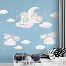 Unicorn Wall Decals by Lipastick - Vibrant Glitter Moon, Stars, Cloud Stickers for Girls Bedroom, Baby Nursery, Kids Room, Birthday Party Decor Art- Wall Stickers for Girls Room by TinyTreasures Baby Boutique