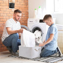 TheWarmHome Fabric Storage Bin, Large 1 Pack 15.7L*11.8W*8.3H Storage Basket for Home Storage and Organization, Shelf Basket with Cover for Living Room Bedroom Closet（White by TinyTreasures Baby Boutique