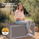 DRATO 100 Gallon Large Deck Box, Outdoor Storage Box for Patio Furniture, Patio Cushions, Gardening Tools, Pool Supplies,660lbs Weight Capacity,Waterproof Resin Storage Boxes by GreenHaven Gardens