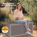DRATO 100 Gallon Large Deck Box, Outdoor Storage Box for Patio Furniture, Patio Cushions, Gardening Tools, Pool Supplies,660lbs Weight Capacity,Waterproof Resin Storage Boxes by CozyNest Decor