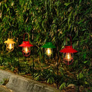 Solar Lights Lantern Lamp with Shepherd Hook, Solar Metal Lanterns, Outdoor Lights Decor,Edison Bulb Lights for Garden ,Outside Decor for Pathways,Patio, Lawn, or Landscaping(Green) by GreenHaven Gardens
