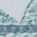 Ultra Soft Luxury Faux Fur Twin Blanket for Counch,Fuzzy Fluffy Plush Warm Cozy Elegant Wrinkled Blanket for Sofa Bedroom Living Room,（60"x80",Tie-dye Freshwater Blue） by CozyNest Decor